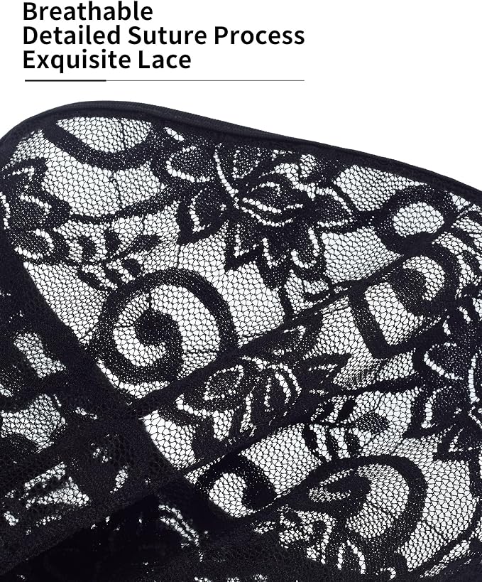 Xeoxarel Full Face Lace Mask Balaclava, Mesh Sexy Cover for Men/Women, Masquerade Party Punk Stretchy Spandex Hood