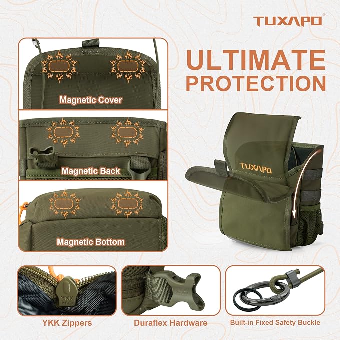 Binocular Harness Chest Pack with Rangefinder Pouch Bino Case for Hunting Hiking Shooting