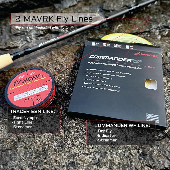 MAVRK USA Fly Fishing Line | Euro Nymph & Floating Lines | Level ESN Mono & Weight Forward Designs | High Visibility, Low Stretch, Freshwater Trout
