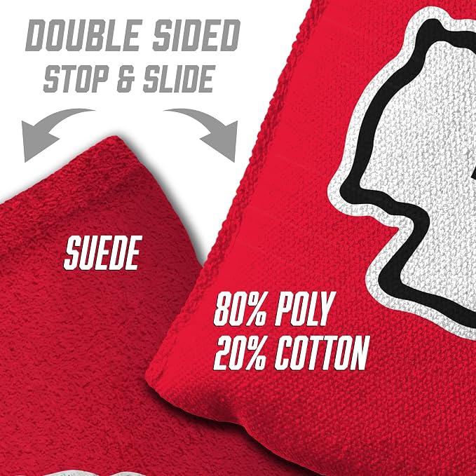 YouTheFan Officially-licensed NFL Set of 8 Cornhole Bags - All Weather Dual Sided Slide & Stop - regulation size