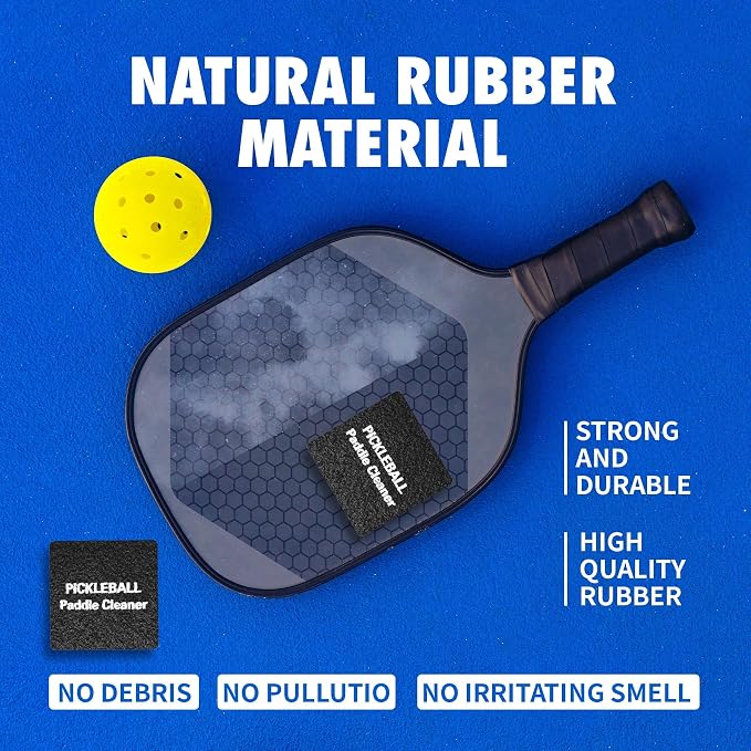 5-in-1 Pickleball Paddle Eraser Kit - [2 Erasers, Microfiber Towel, Soft Brush & Pouch] Raw Carbon Fiber Cleaner & Grit Restorer Set