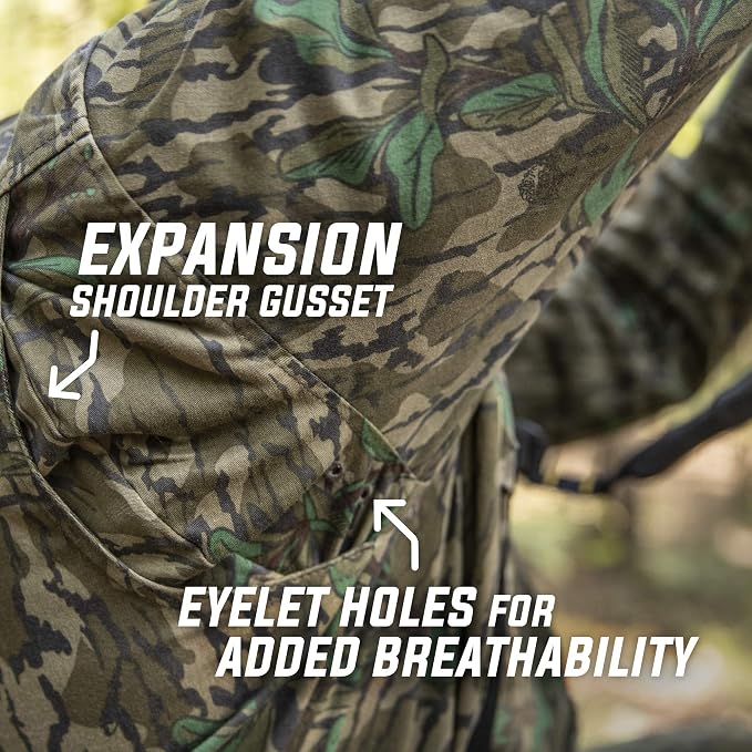 Mossy Oak unisex-adult mens Men's Long Sleeve Camo Hunting Shirts Cotton Mill