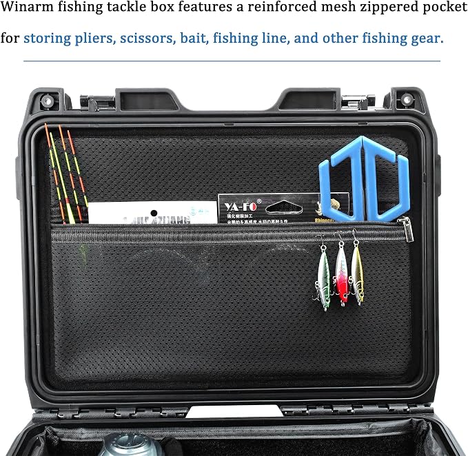 Fishing Reels Storage Case 13 Inches,Heavy Duty Waterproof Fishing Wheel Protective Hard Case, Tackle Collection Holder Box, 6pcs Adjustable Shockproof Dividers (Green with mesh bag)