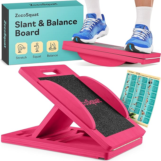 Slant Boards for Exercise – Slant Board with 7 Incline Angles – Transforms Into a Balance Board – Premium Calf Stretcher and Wobble Board for Effective Calf Stretching and Squats