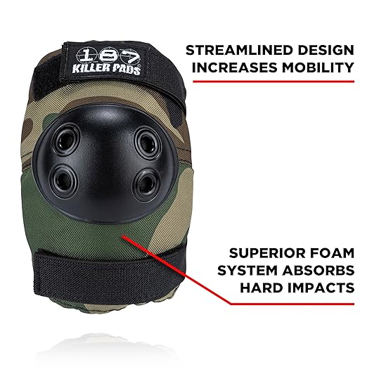 187 Killer Pads Six Pack Pad Set, Protective Gear for Elbows, Knees, and Wrists - Ideal for Skateboarding, Roller Skating, and Inline Skating