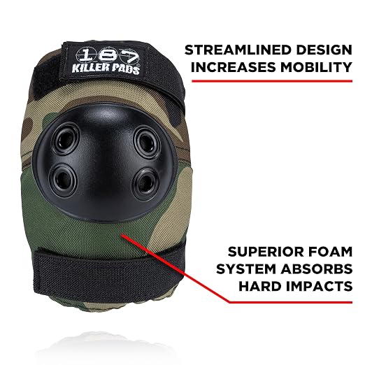 187 Killer Pads Six Pack Pad Set, Protective Gear for Elbows, Knees, and Wrists - Ideal for Skateboarding, Roller Skating, and Inline Skating