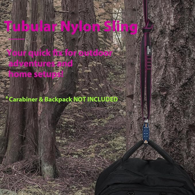 18mm Nylon Climbing Sling Runner 23KN CE2008/EN566 Certified - Webbing Straps for Outdoor Rock Climbing, Rappelling, Swing, Yoga Hammock etc
