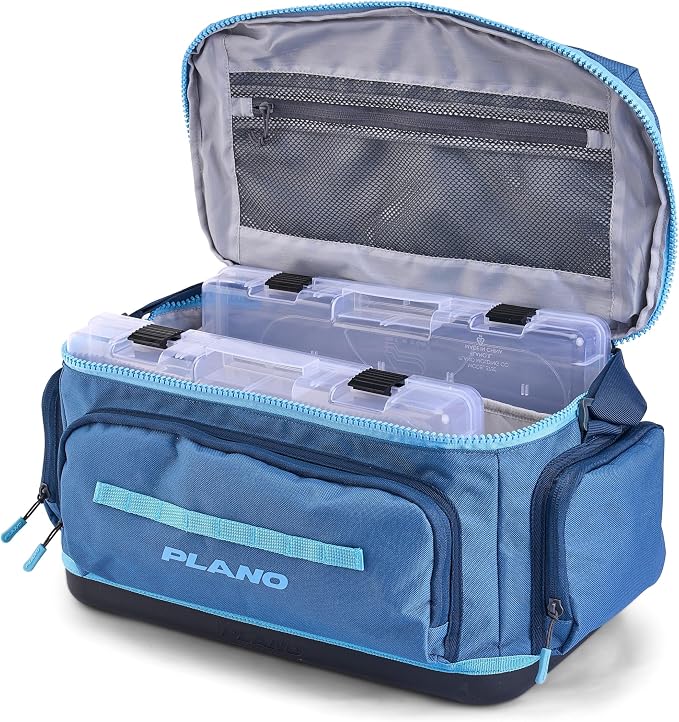 Plano Weekend 3700 Tackle Bag, Cutting-Edge Fishing Tackle Bag, Molded Waterproof Base, Spacious Storage, Die Cut Tool Sleeves, Daisy Chain Attachment Points