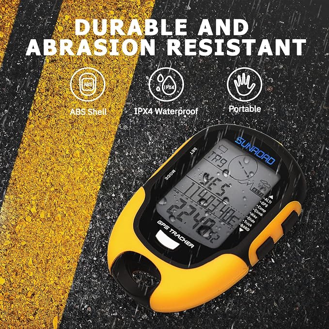 Altimeter GPS Digital Waterproof Outdoor Altitude Pre-Warning Remind Compass Stopwatch Sports -Barometer Weather Forcast Pedometer SUNROAD