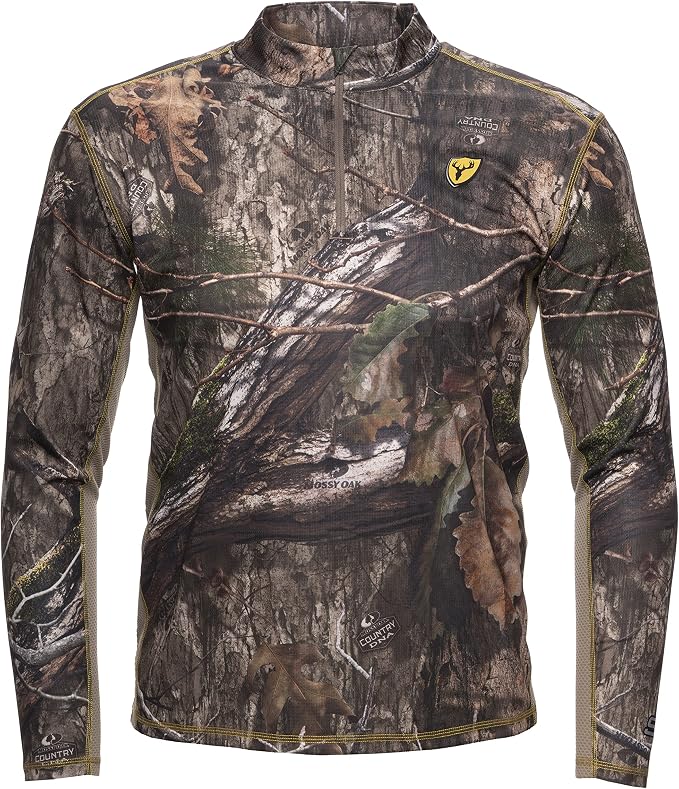 SCENTBLOCKER Angatec Long Sleeve 1/4 Zip Performance Shirt Mens Camo Hunting Clothes