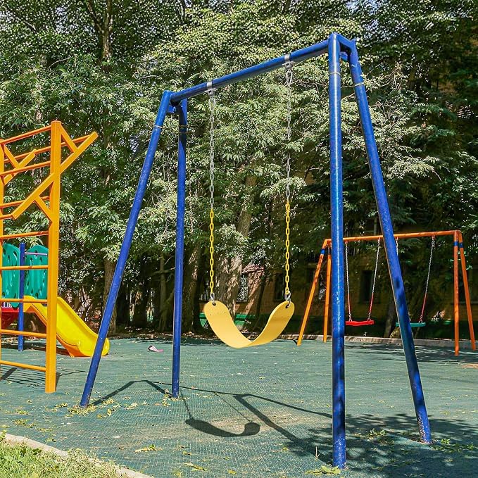 SEKKVY Swing Seats with 66" Heavy Duty Chains, Swing Set Accessories Replacement with Snap Hooks, Toddler Swings Supports 250 lbs for Outdoor Backyard Playground, Indoor Swing for Kids, Yellow 1 Pack