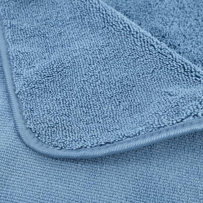 POLYTE Quick Dry Lint Free Microfiber Bath Sheet, 35 x 70 in, Pack of 2 (Blue)