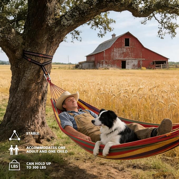 Outdoor amacas Garden Camping Hammock,Portable Hammock for Patio Yard Garden Backyard Porch Travel