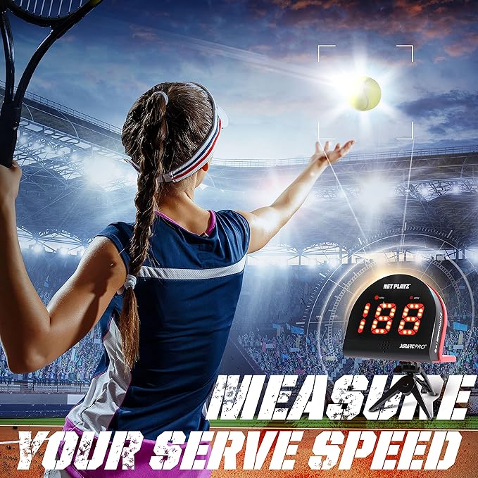 Tennis Radar Guns Speed Sensors (Hands-Free) - Measure Serve, Racquet & Ball Speed, High Tech Gadget & Gear for Tennis Players, Black (NIS022132026)