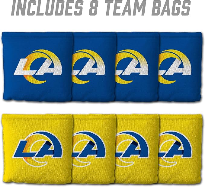 YouTheFan Officially-licensed NFL Set of 8 Cornhole Bags - All Weather Dual Sided Slide & Stop - regulation size