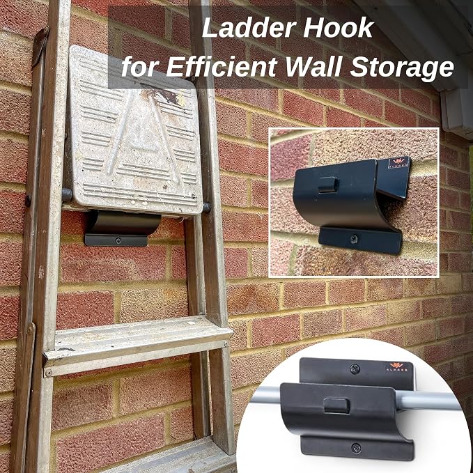 Wall Hooks for Storage – Premium Carbon Steel Hooks for Garage Wall Organization, Ladders & Garden Tools