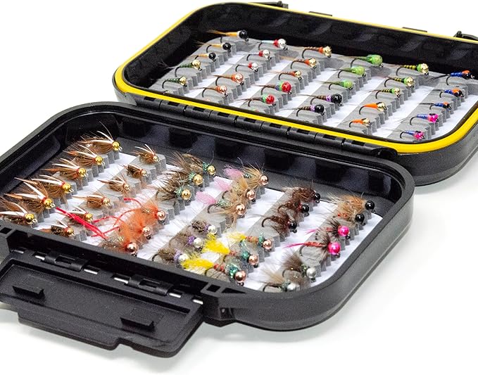 Outdoor Planet 24/48/66/72 Premium Hand Tied Fly Fishing Flies Assortment | Fly Boxes Included | Dry, Wet, Nymphs, Streamers, Wooly Buggers, Terrestrials | Trout, Bass Lure Set, Kit, Gift