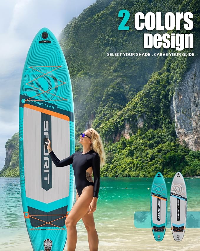 11'6×35" Super Wide Inflatable Stand Up Paddle Board, Ultra Stable SUP Board for Adults, 450lb Capacity with Shoulder Strap, 100L Backpack, Removable US Fin, Floating Paddle, Safety Leash