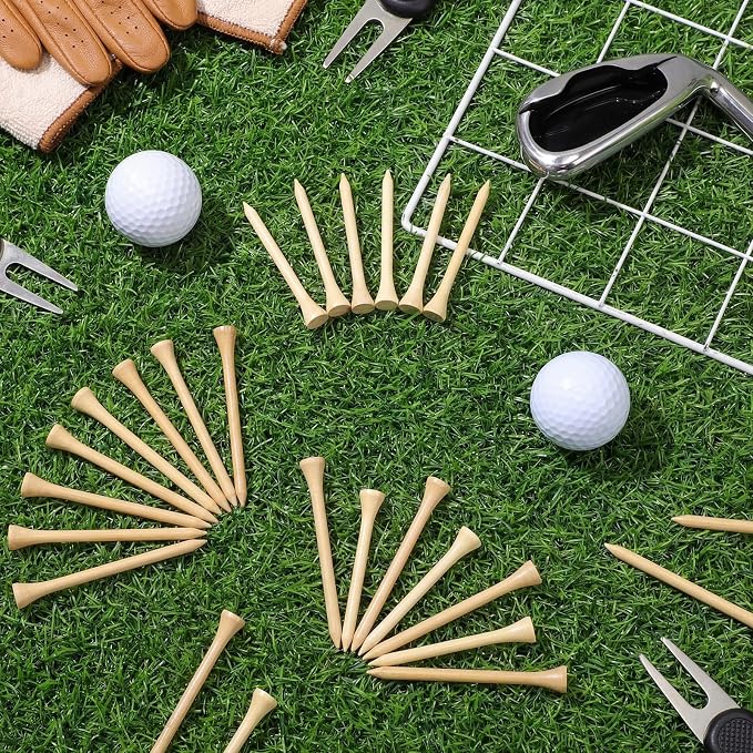 Mudder Golf Tees Bulk Wooden Bamboo Golf Tees Multicolor Wood for Men Balls Accessories