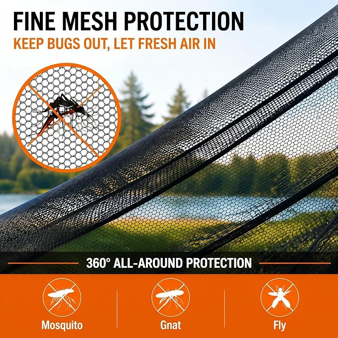 2 Pack Pop up Mosquito Tent for Camping 1 Person Instant Setup Foldable Bug Net Cot Tent with Ground Pin Portable Waterproof Screen Net for Cot Bed Hiking Summer Beach Outdoor