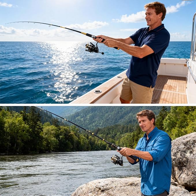 Fishing Rod and Reel Combo,Telescopic Fishing Pole with Fishing Lures,Suitable for Beginners and Universal in All Waters.