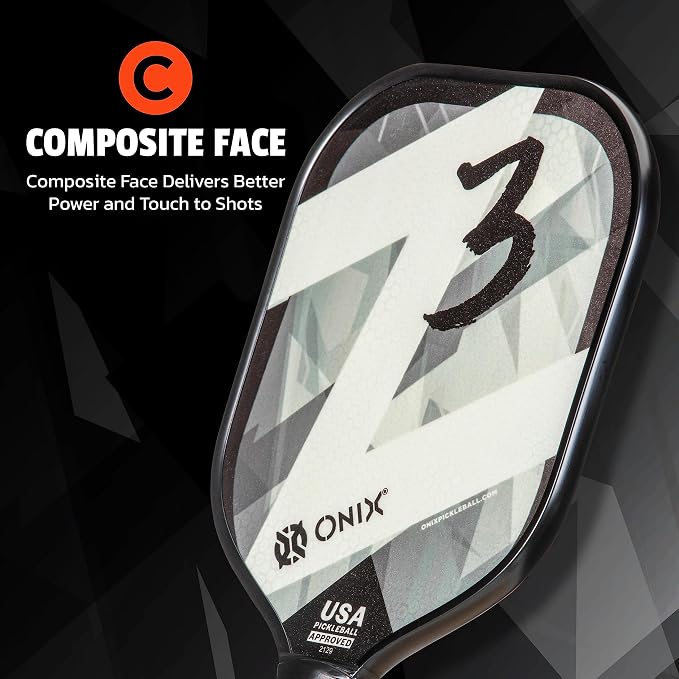 Onix Graphite Z5 Carbon Fiber Pickleball Paddle with Wide-Body Shape, Honeycomb Core & Graphite Face
