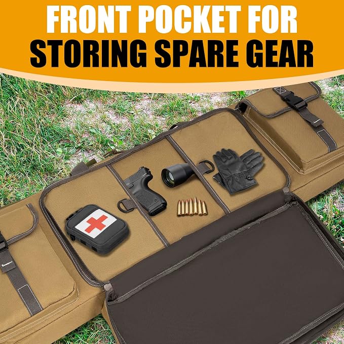 28" 32" 36" 42" 46" 48" 51" 55" Soft Double Rifle Bag, Portable Long Rifle Bag for Outdoor Hunting Shooting, Gun Case Storage & Transportation, with Multiple Colors