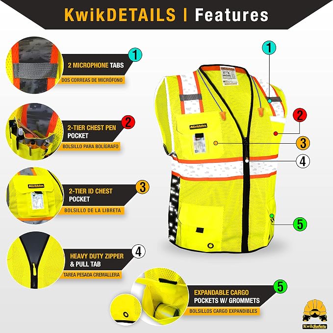 KwikSafety - BIG KAHUNA Safety Vest | Base & Limited Edition | Class 2 Reflective Vest ANSI OSHA Safety Vest for Men