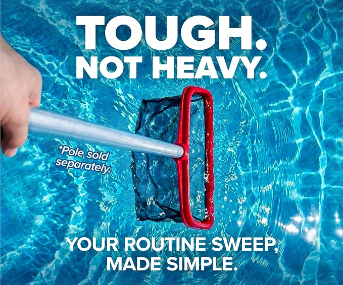 Pool Skimmer Net for Leaves - Deep Bag Pool Nets for Leaves with 15 Feet Aluminum Telescopic Pool Pole Swimming Pool Leaf Net - Heavy Duty, Reinforced Frame, Large Capacity Pool Rake