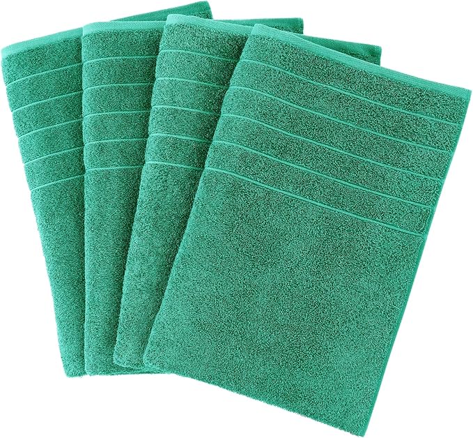 Casa Platino 100% Cotton Bath Towels Pack of 4 (30"x60") - Ring Spun Mercerized Cotton Bathroom Towel Set - Quick Dry, Soft & Absorbent Large Bath Towels - Holds Well After Multiple Washes - Emerald