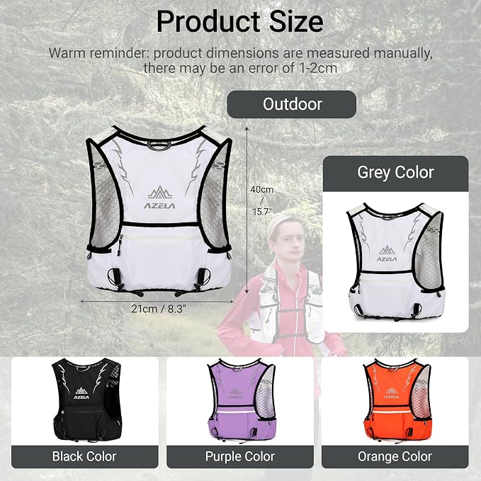 Lightweight Marathon Hydration Running Cycling Hiking Vest Backpack, Water Bladder Pack for Outdoor Sports