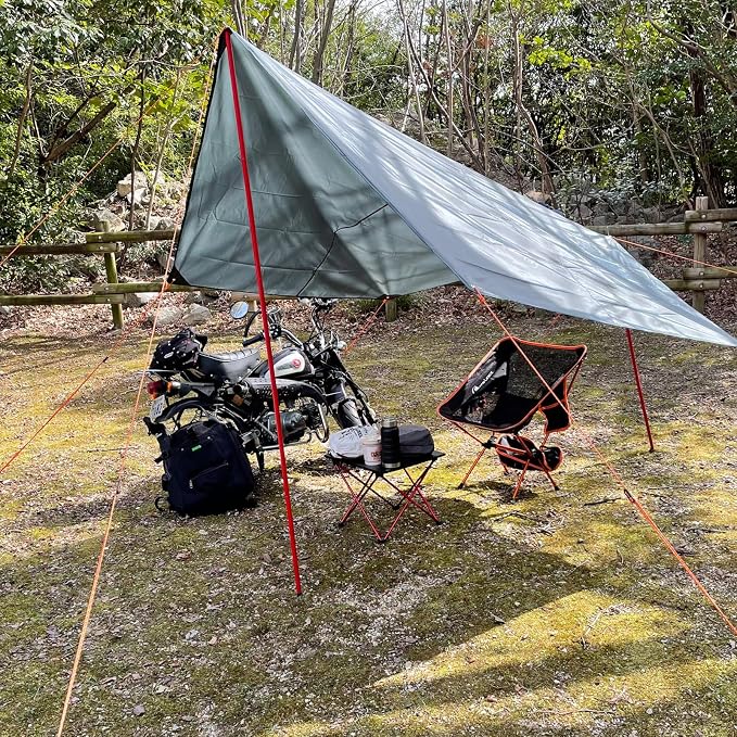 Azarxis Hammock Camping Tarp Rain Fly, Waterproof Tent Shelter Awning Sunshade Cloth Picnic Mat for Outdoor Hiking Beach Backpacking - Included Guy Lines & Stakes