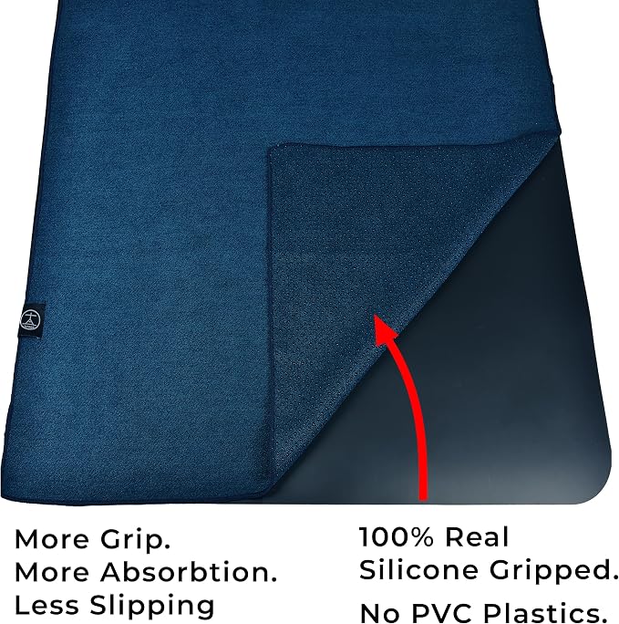 Tatago Yoga Mat Towel Non Slip for Hot Yoga. Our Hot Yoga Towel is Thicker, More Absorbent, and a Perfect Hot Pilates Mat Towel. 400GSM Microfiber Quick-Dry!