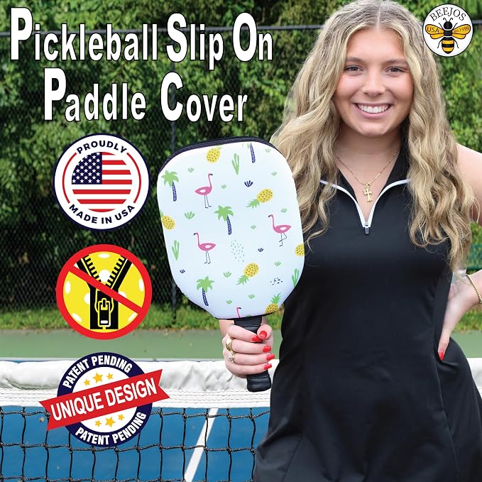 BeeJos Hawaiian Collection: Premium Slip-On Pickleball Paddle Cover-Fits Standard Size Paddles-Zipperless (Paddle not Included)