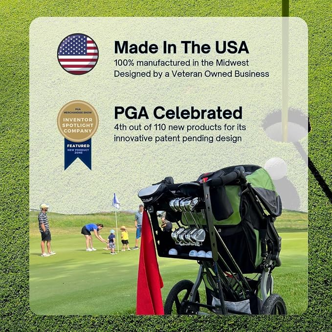 Golf Stroller Attachment - Easy Setup, Universal Fit, Golf Club Holder for Strollers, Introduces Kids to Golf, Encourages Early Golf Skills, Perfect Golf Gift for Parents