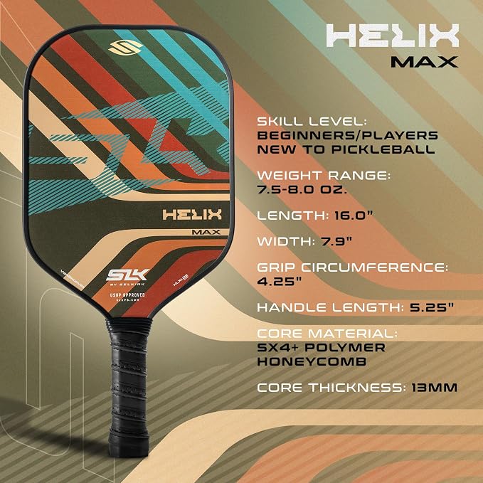 Selkirk Sport SLK Helix Pro Pickleball Paddle | Thermoformed Carbon Fiber Pickleball Paddles with Carbon Fiber & Fiberglass Hybrid Face | Unmatched Control
