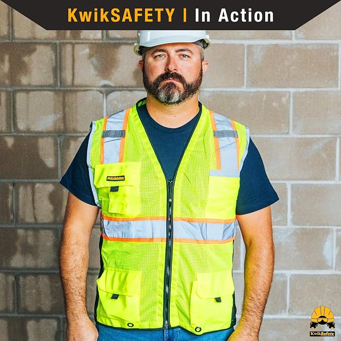 KwikSafety - BIG KAHUNA Safety Vest | Base & Limited Edition | Class 2 Reflective Vest ANSI OSHA Safety Vest for Men