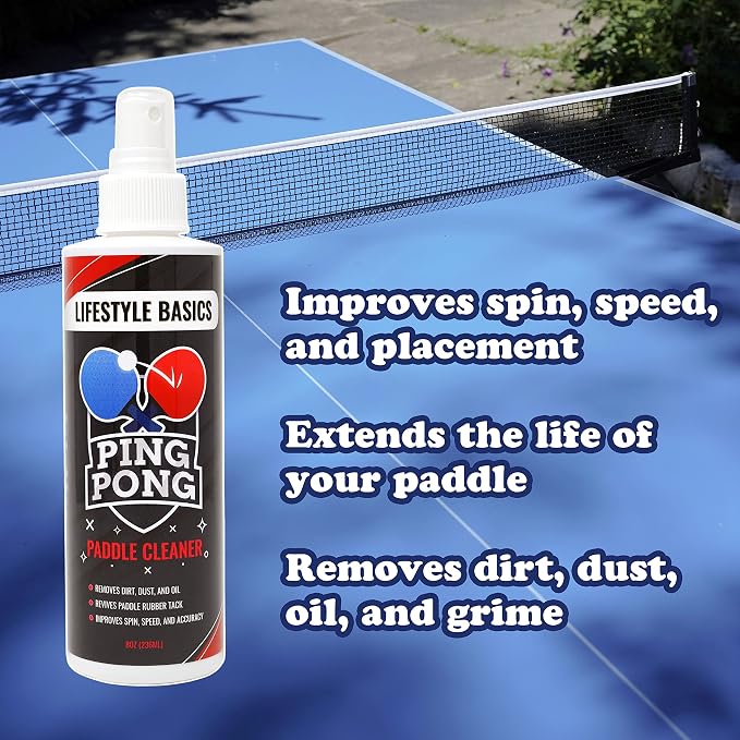 Lifestyle Basics Ping Pong Paddle Cleaner - Rubber & Wood Cleaner for Table Tennis Rackets - 3 Pack Microfiber Cleaning Cloths - Non-Abrasive, Reusable, Washable