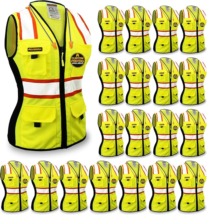 KwikSafety - Charlotte, NC - FIRST LADY Safety Vest for Women, High Visibility Reflective Strips, Meets ANSI & OSHA