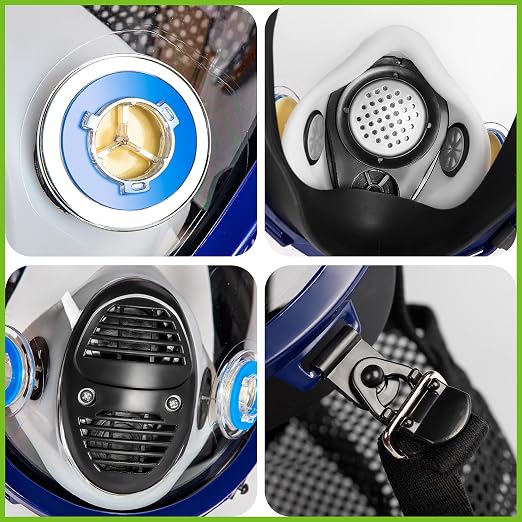AirGearPro G-750 Full Face Respirator Mask with A1P2 Filter, Anti-Dust | Mask Ideal for Painting, Woodworking, Construction, Sanding, Spraying, DIY etc