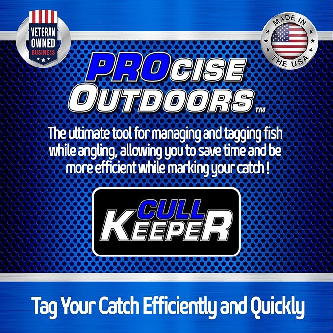 PROcise Outdoors Cull Keeper - Fish Culling System for Bass Fishing and Tournaments, Professional Bass Tagging System - Keeps Cull Tags for Bass Fishing Tournaments Organized - 8 Holes, Small