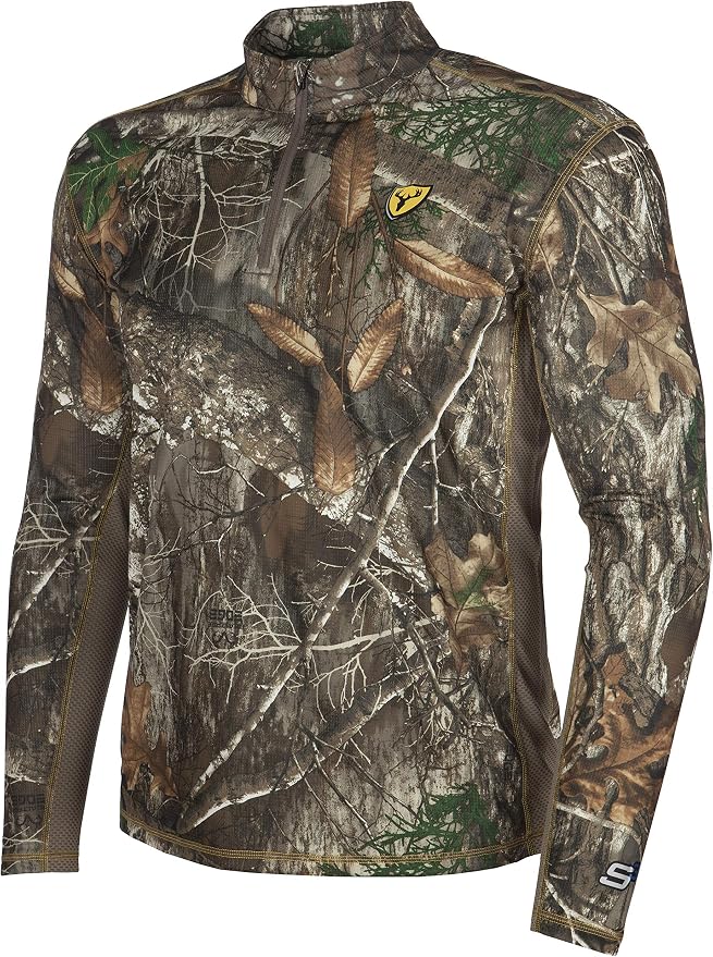 SCENTBLOCKER Angatec Long Sleeve 1/4 Zip Performance Shirt Mens Camo Hunting Clothes