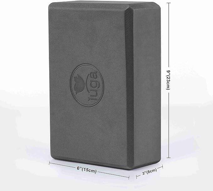 IUGA Premium Set- Includes 1 Yoga Block 2 Pack with Yoga Strap, 1 Eco Friendly Yoga Mat with Alignment Lines