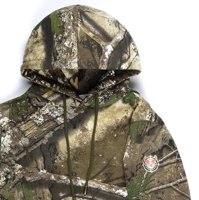 Bell Rangers Realtree APX Camo Hoodie Men & Women - Premium Fleece Hunting Gear with Zippered Pocket