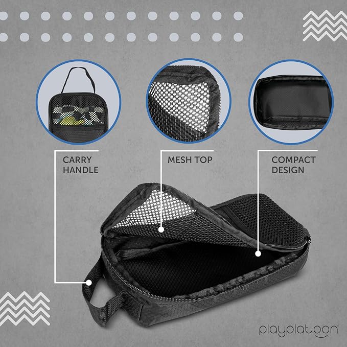 Play Platoon Cornhole Bag Carrying Bag, with 4 Separation Pouches, Black