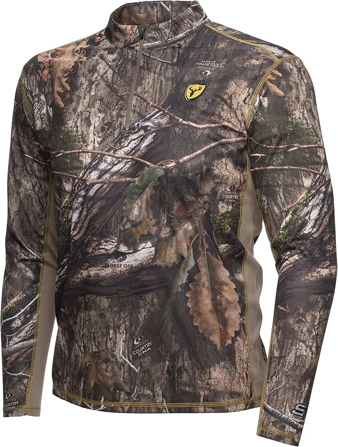 SCENTBLOCKER Angatec Long Sleeve 1/4 Zip Performance Shirt Mens Camo Hunting Clothes