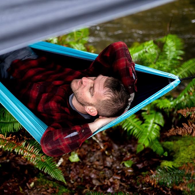 Wise Owl Outfitters Hammock Rain Fly – Waterproof Camping Tarp Cover with Tent Stakes & Carry Bag, Ultralight Shelter for Backpacking & Outdoor Shade