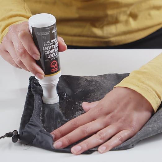 GEAR AID Seam Grip TF Tent Fabric Sealer for Waterproofing and Restoring Polyurethane Coating (PU) on Nylon Tent Floors, Rainflies and Tarps, Treats up to 85 sq. ft, Clear, 4 fl oz, 2 Pack