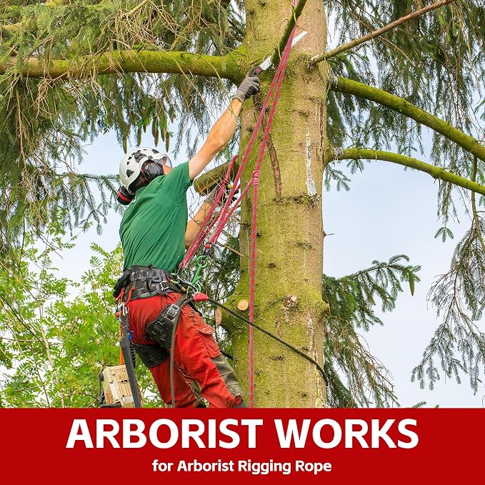 Arborist Climbing Rope (1/2in X 150ft) 48 Strands Polyester for Pulling Swing Climbing