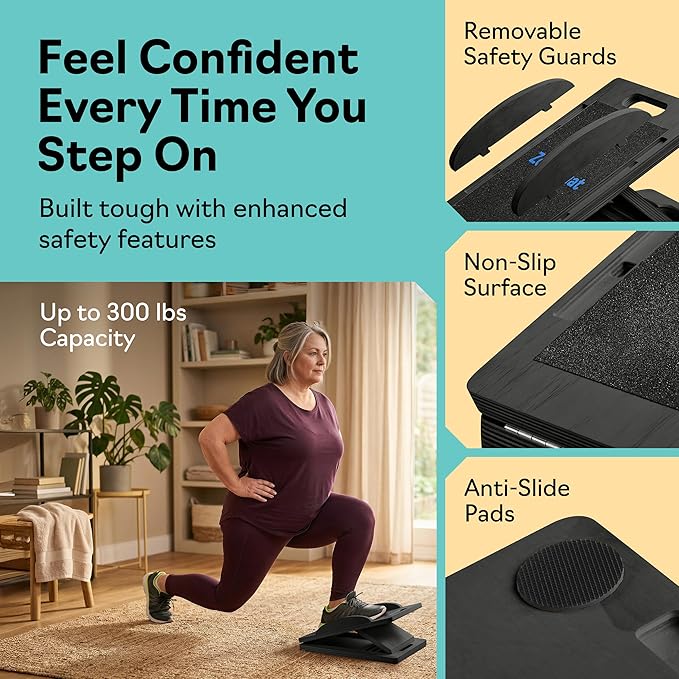 Slant Boards for Exercise – Slant Board with 7 Incline Angles – Transforms Into a Balance Board – Premium Calf Stretcher and Wobble Board for Effective Calf Stretching and Squats
